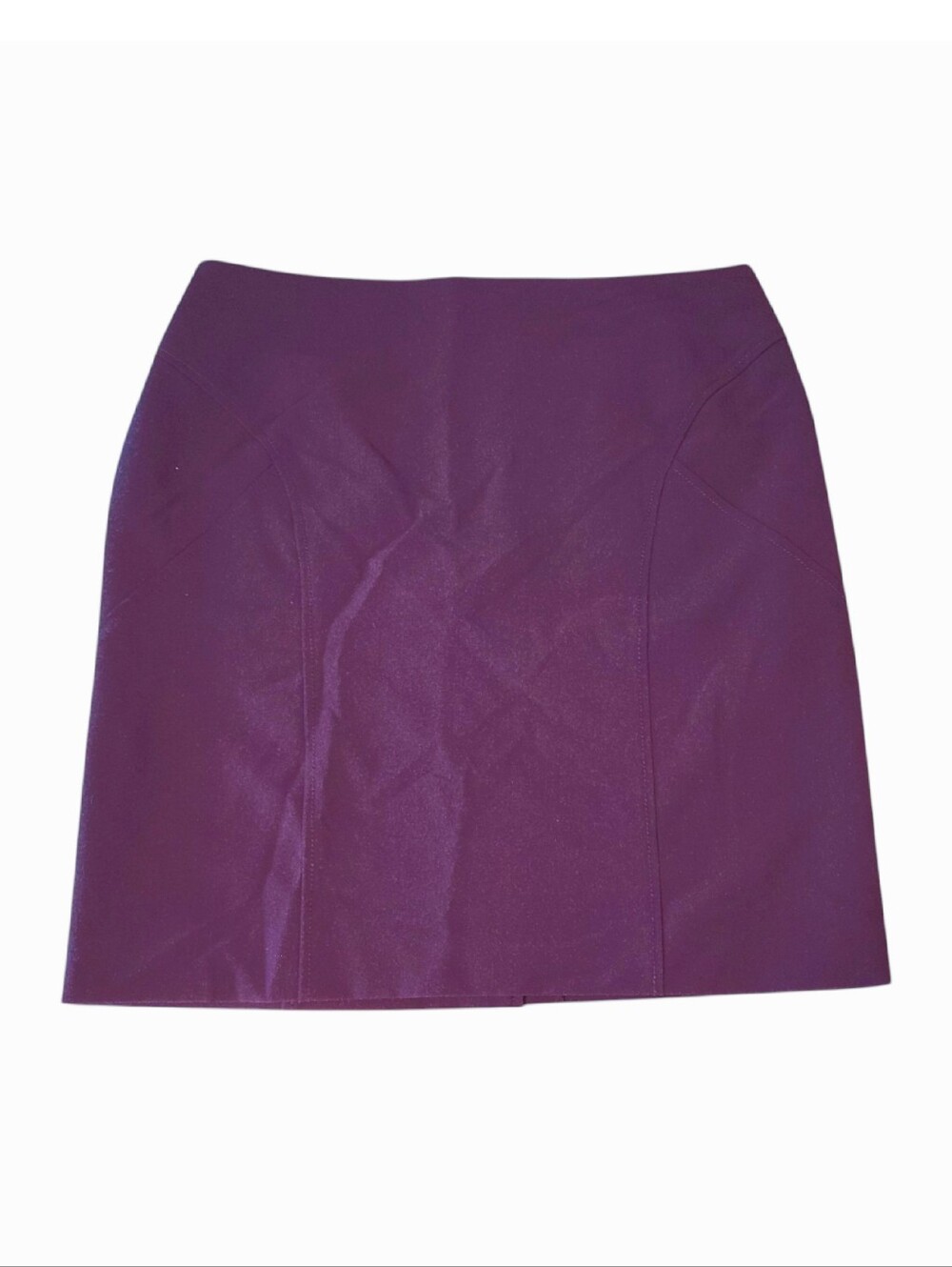 Worthington Dark Purple Straight Mini Skirt Lined SZ 12 Petite Officewear - Picture 4 of 8